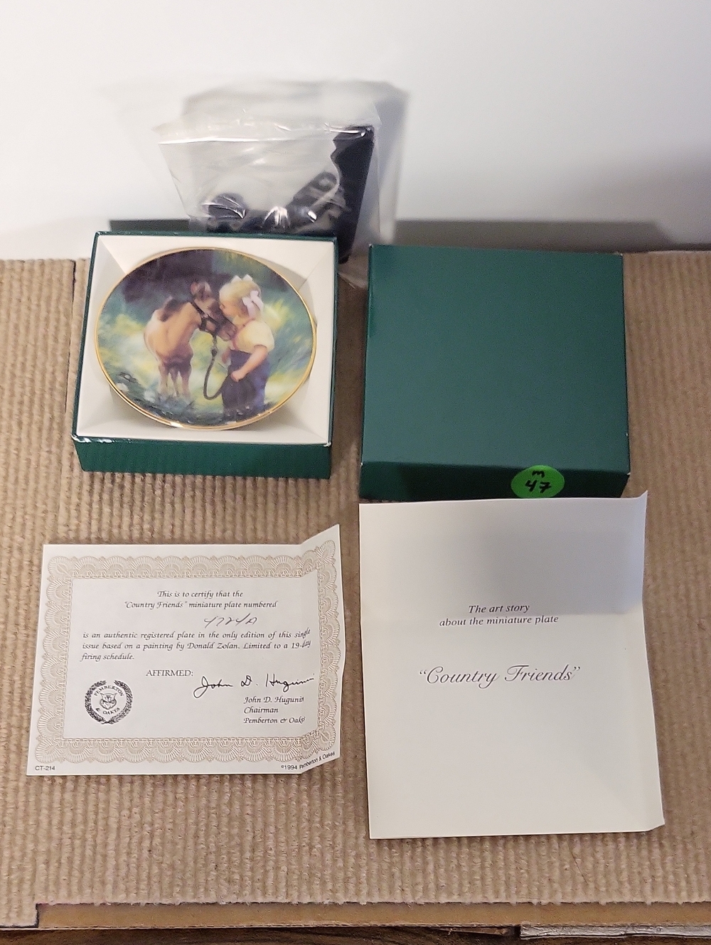 Donald Zolan "Country Friends" Miniature Collector Plate
